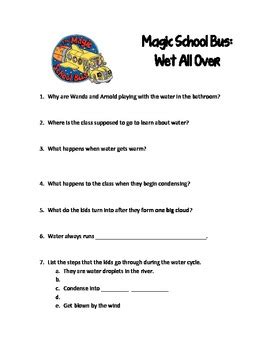 magic school bus wet all over worksheet answer key